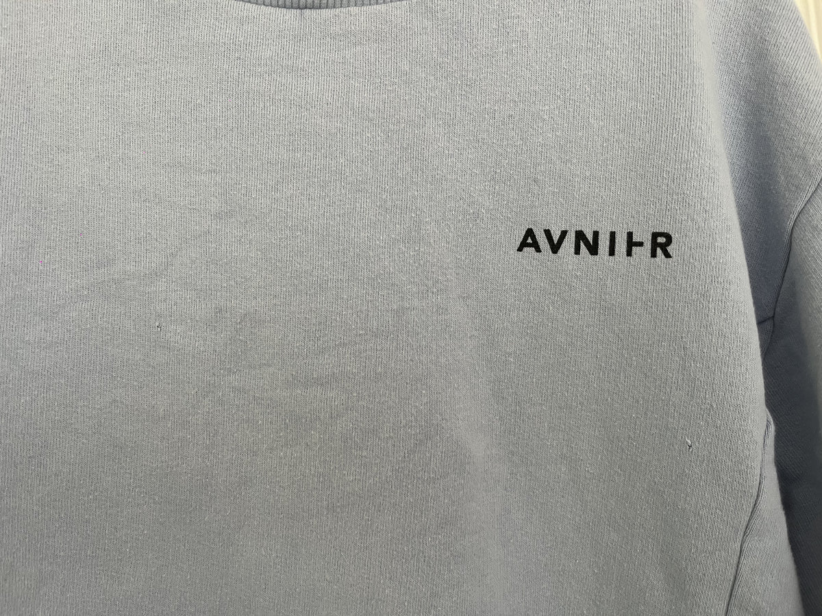 Vertical back blue crewneck