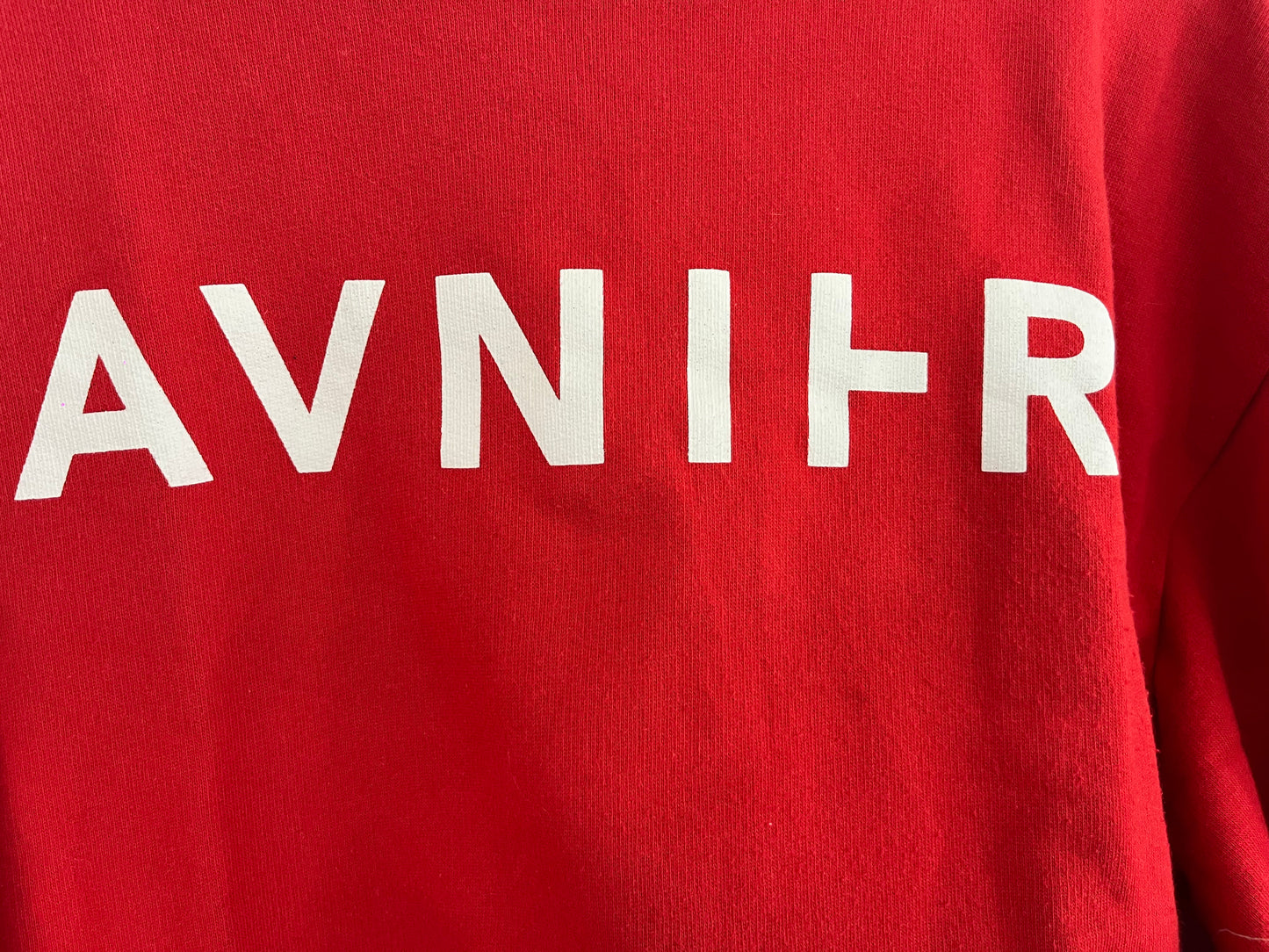 Horizontal Logo Crewneck Organic Cotton Toxic Rouge