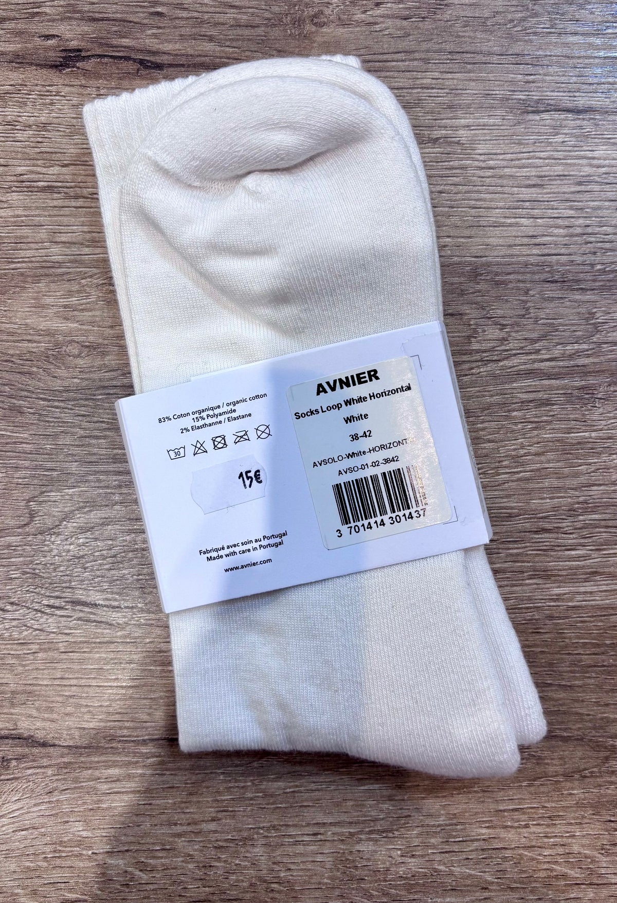 LOOP Chaussettes de sport blanches en coton bio