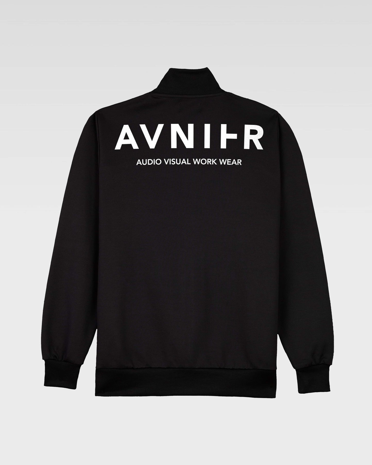 avnier-x-civilisation-crew-veste-noire-en-coton-bio-et-polyester-recycle-avnier-audiovisual-work-wear-4-packshot-dos - noir