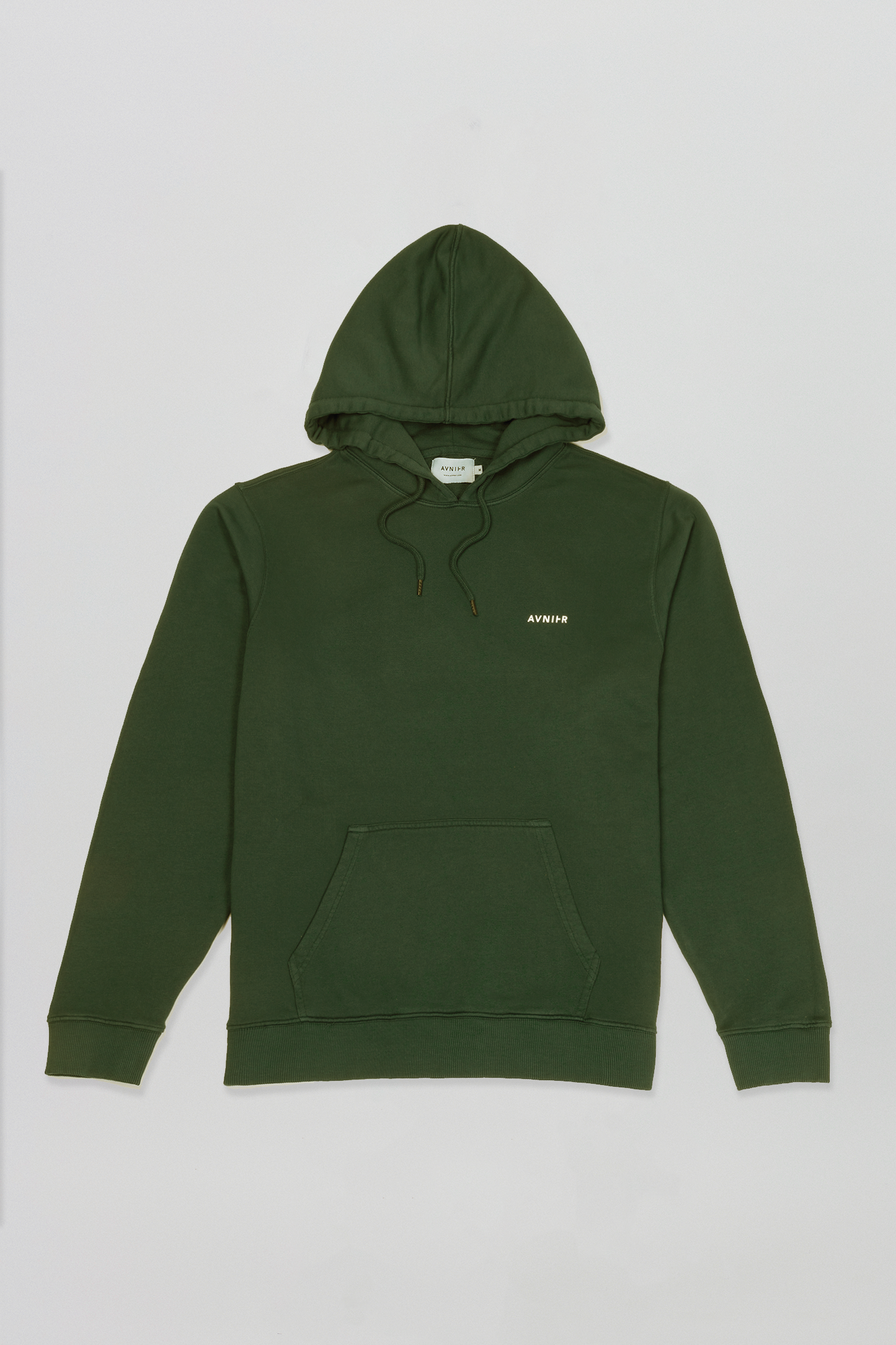 Vertical Logo Hoodie Organic Cotton Dark Green Forest