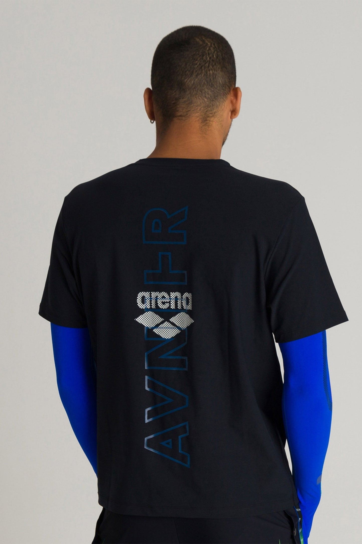 AVNIER x ARENA T-shirt de bain unisexe noir avec manches de compression