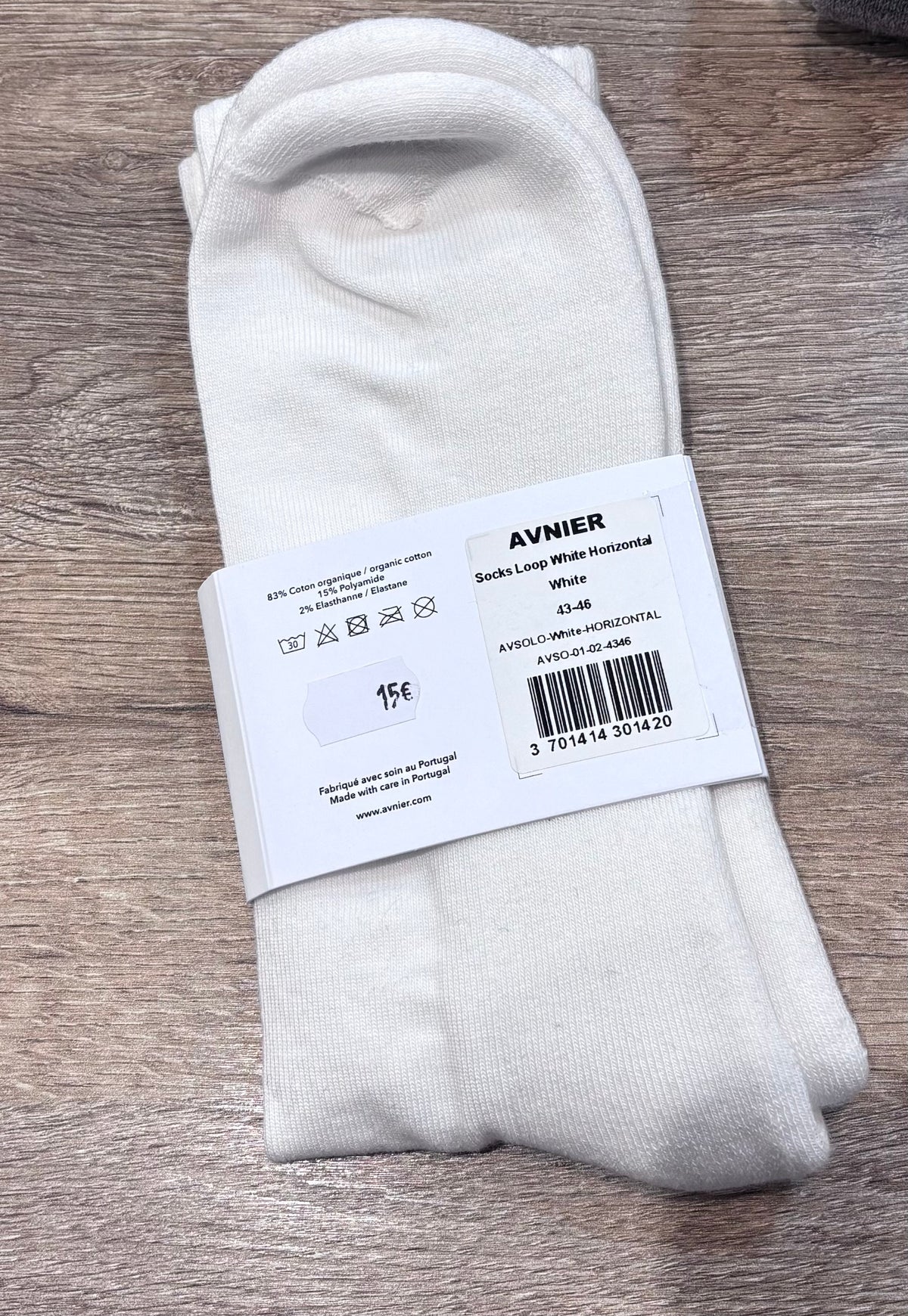 LOOP Chaussettes de sport blanches en coton bio