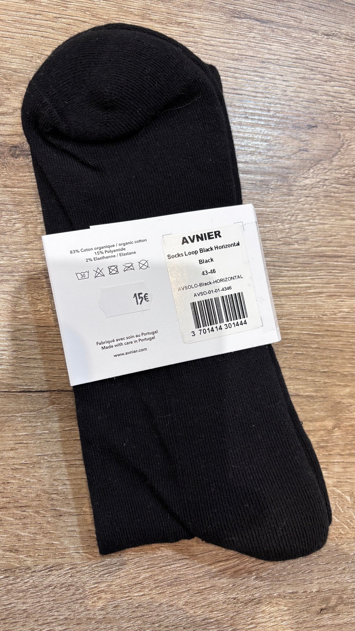 LOOP Chaussettes de sport noires en coton bio OLD WEBSITE
