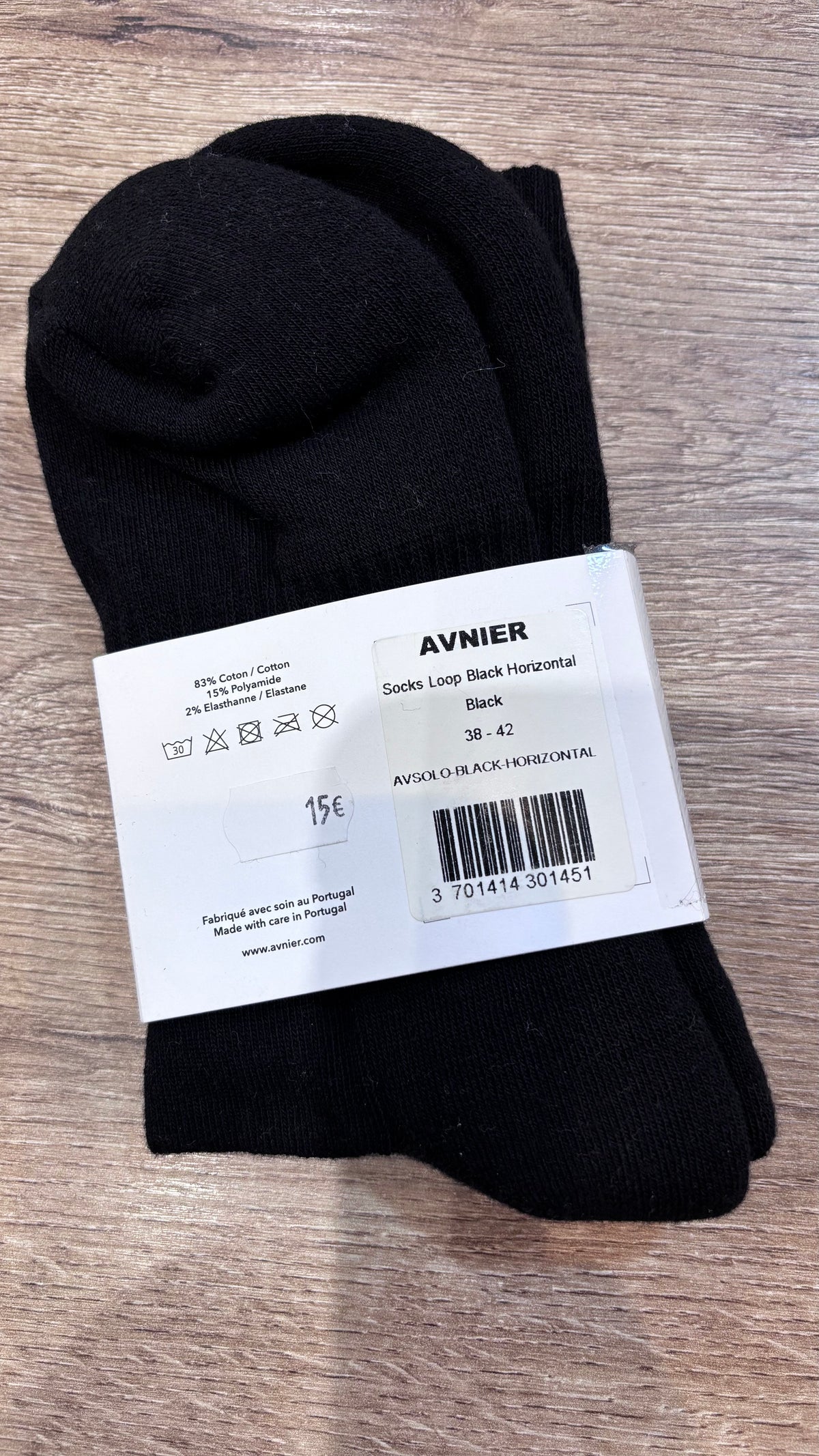 LOOP Chaussettes de sport noires en coton bio OLD WEBSITE