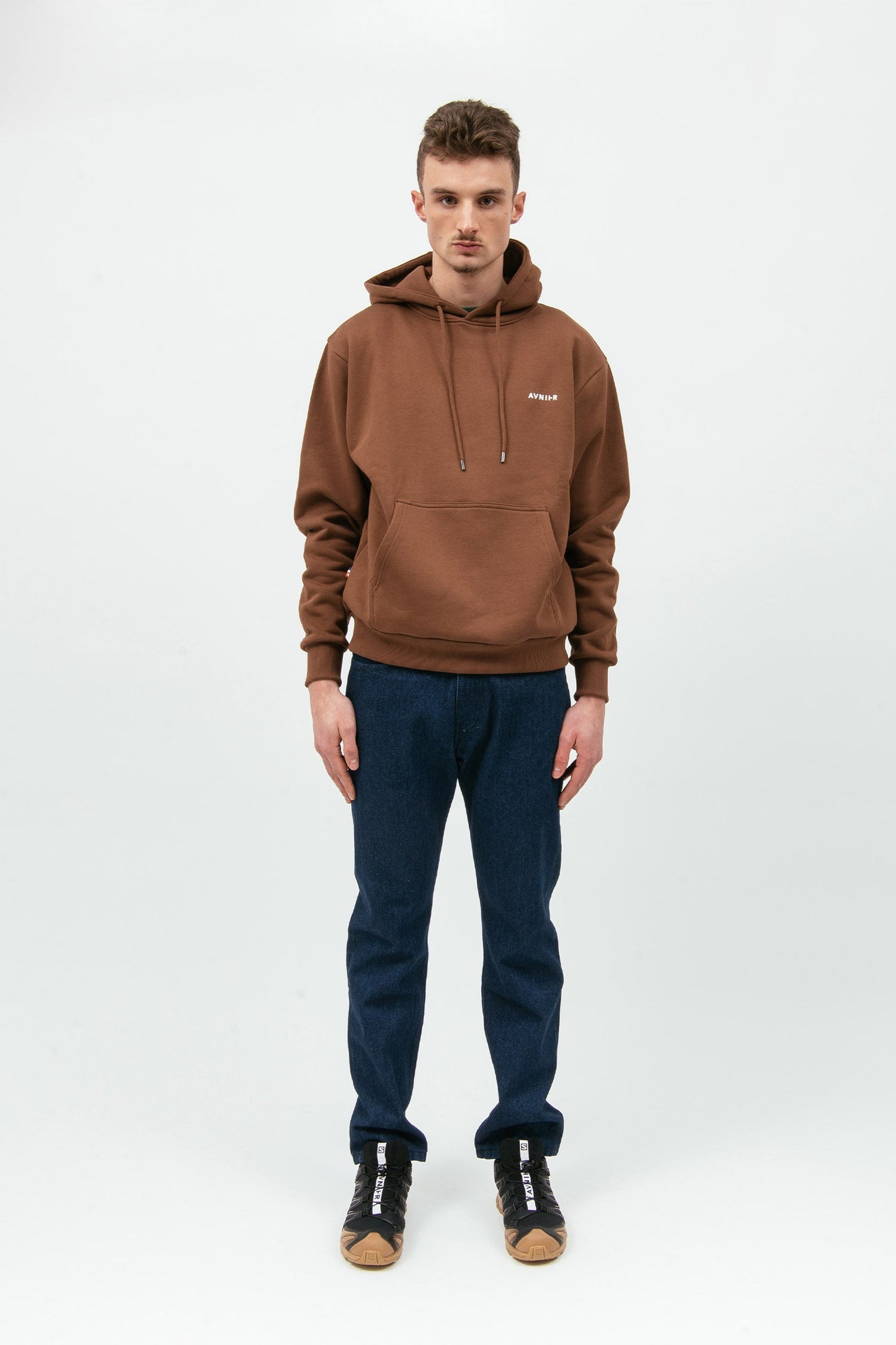 ONSET VERTICAL - Hoodie brun foncé en coton bio
