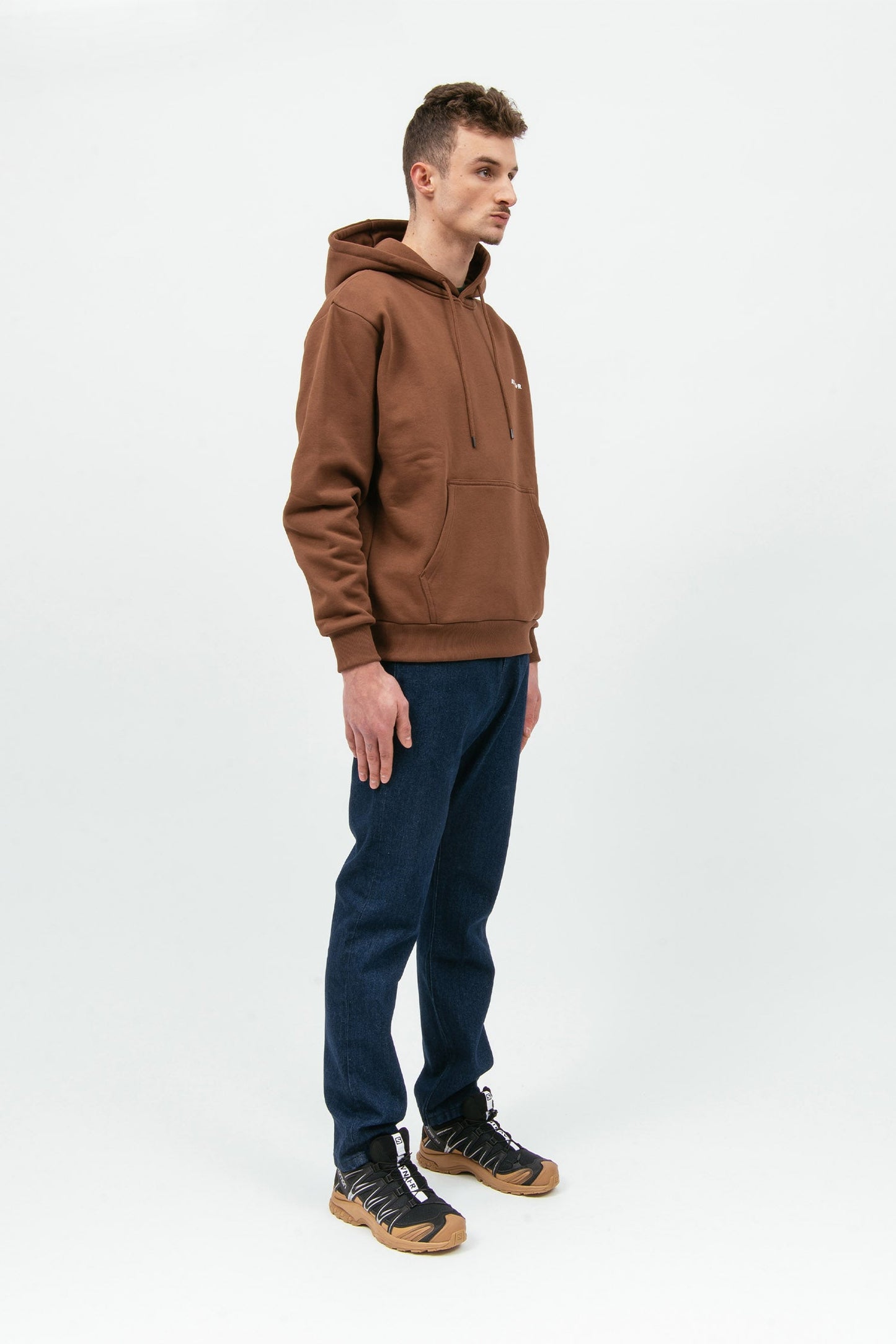 ONSET VERTICAL - Hoodie brun foncé en coton bio
