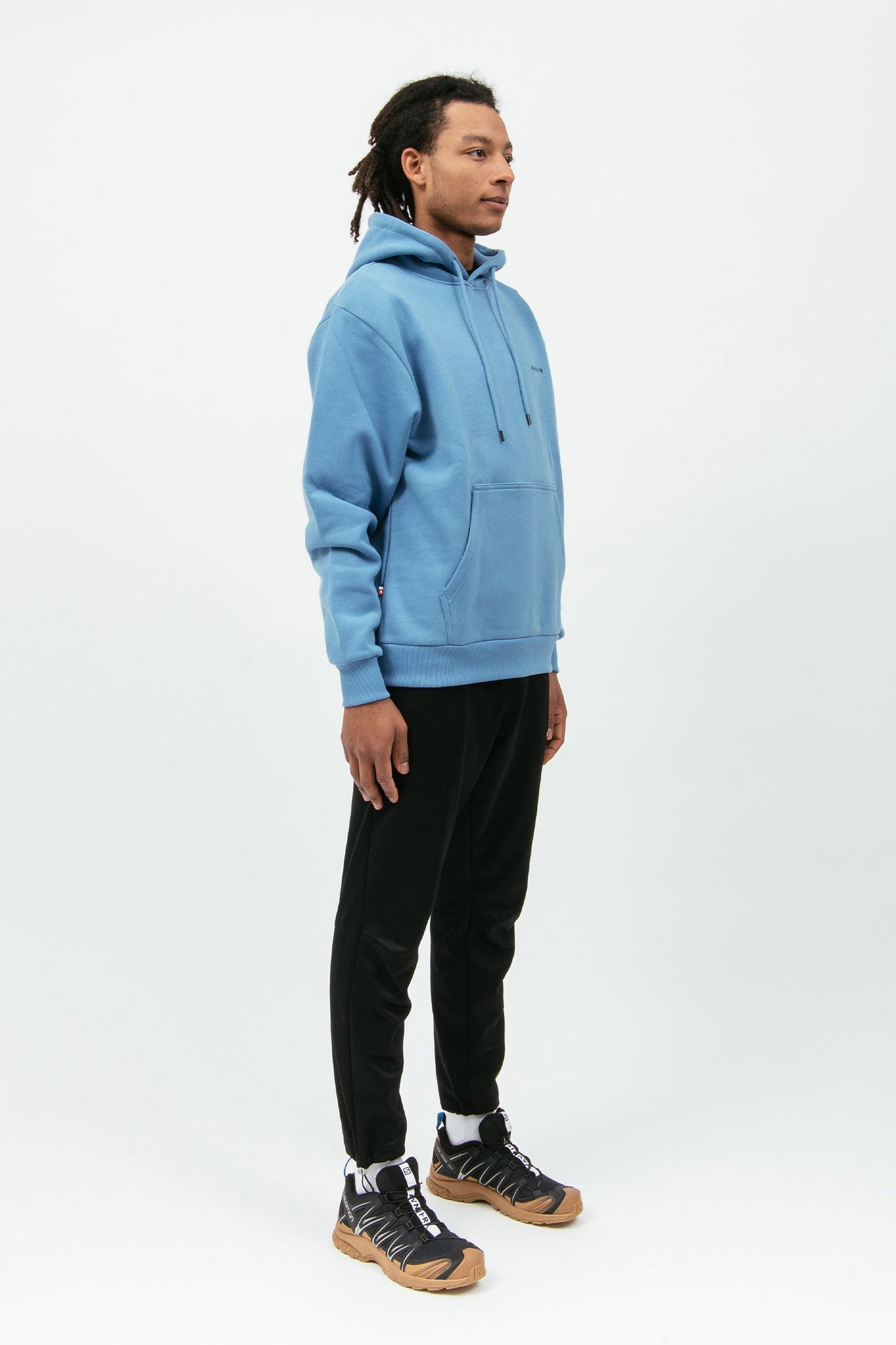 ONSET VERTICAL - Hoodie bleu cyan en coton bio