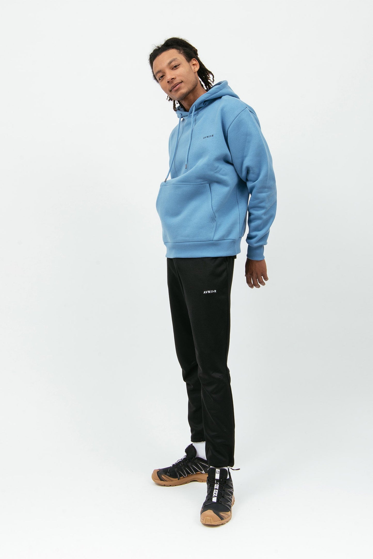 ONSET VERTICAL - Hoodie bleu cyan en coton bio