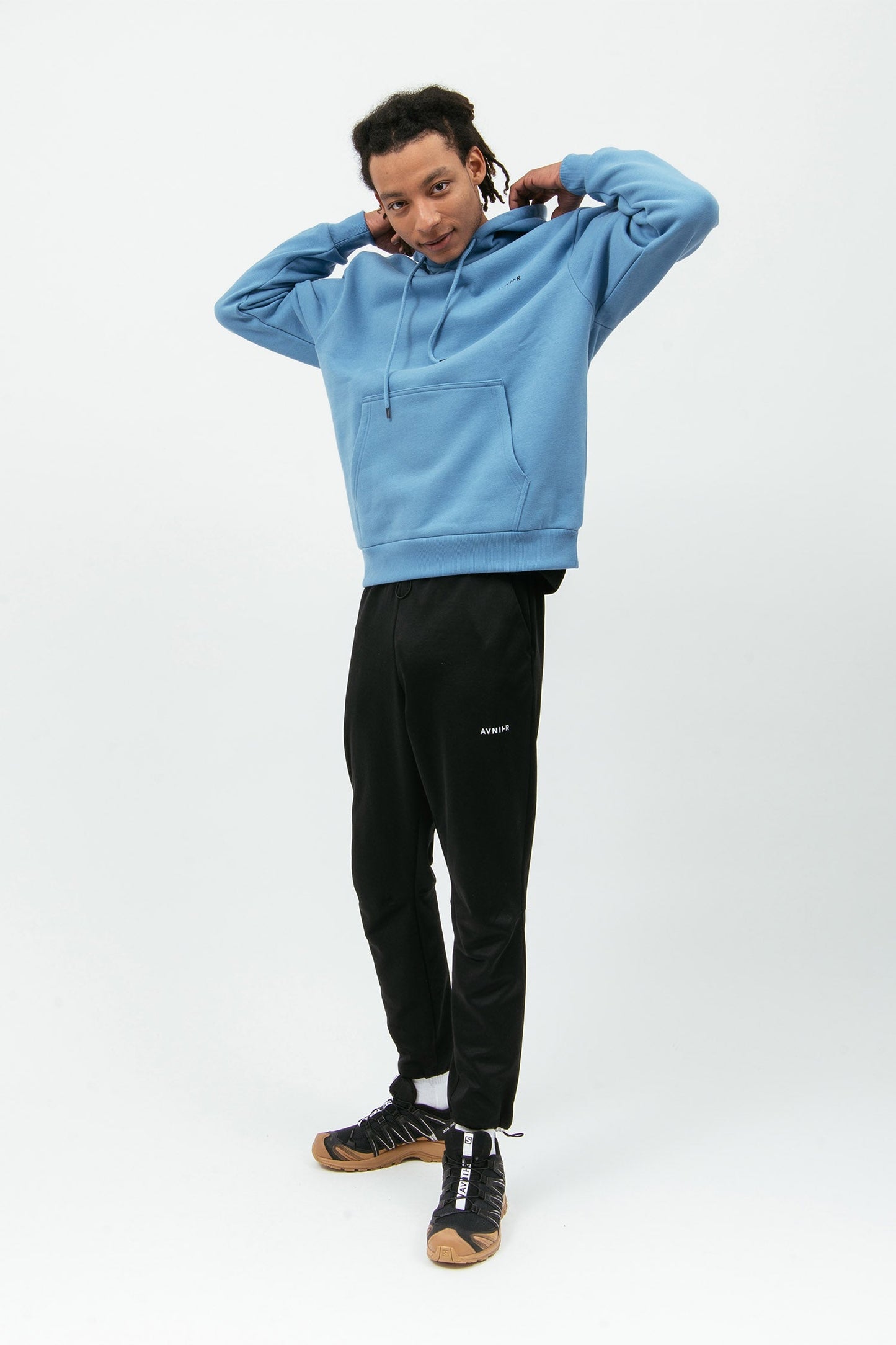 ONSET VERTICAL - Hoodie bleu cyan en coton bio
