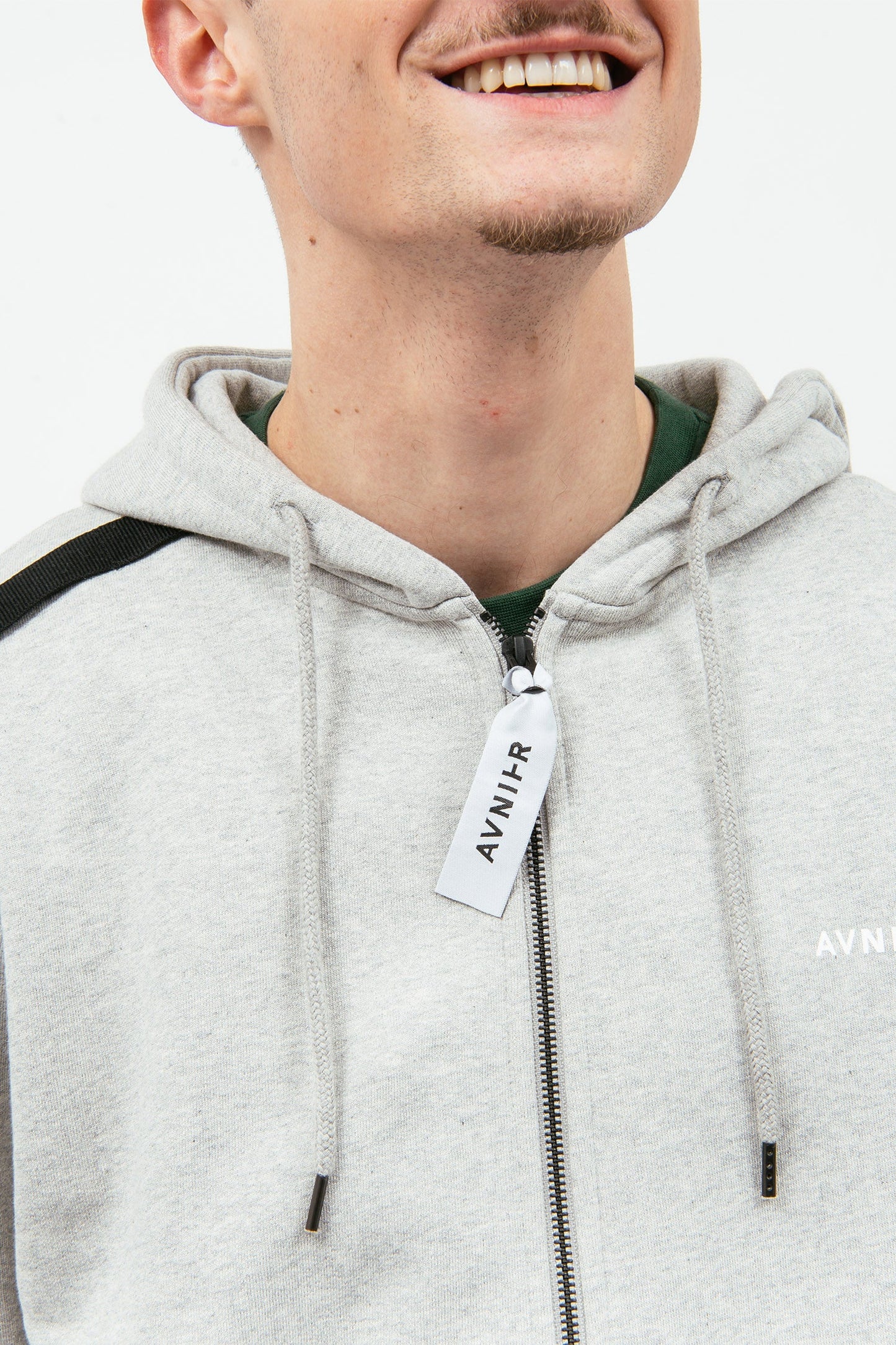 CONTROL - Hoodie zippé gris en coton bio