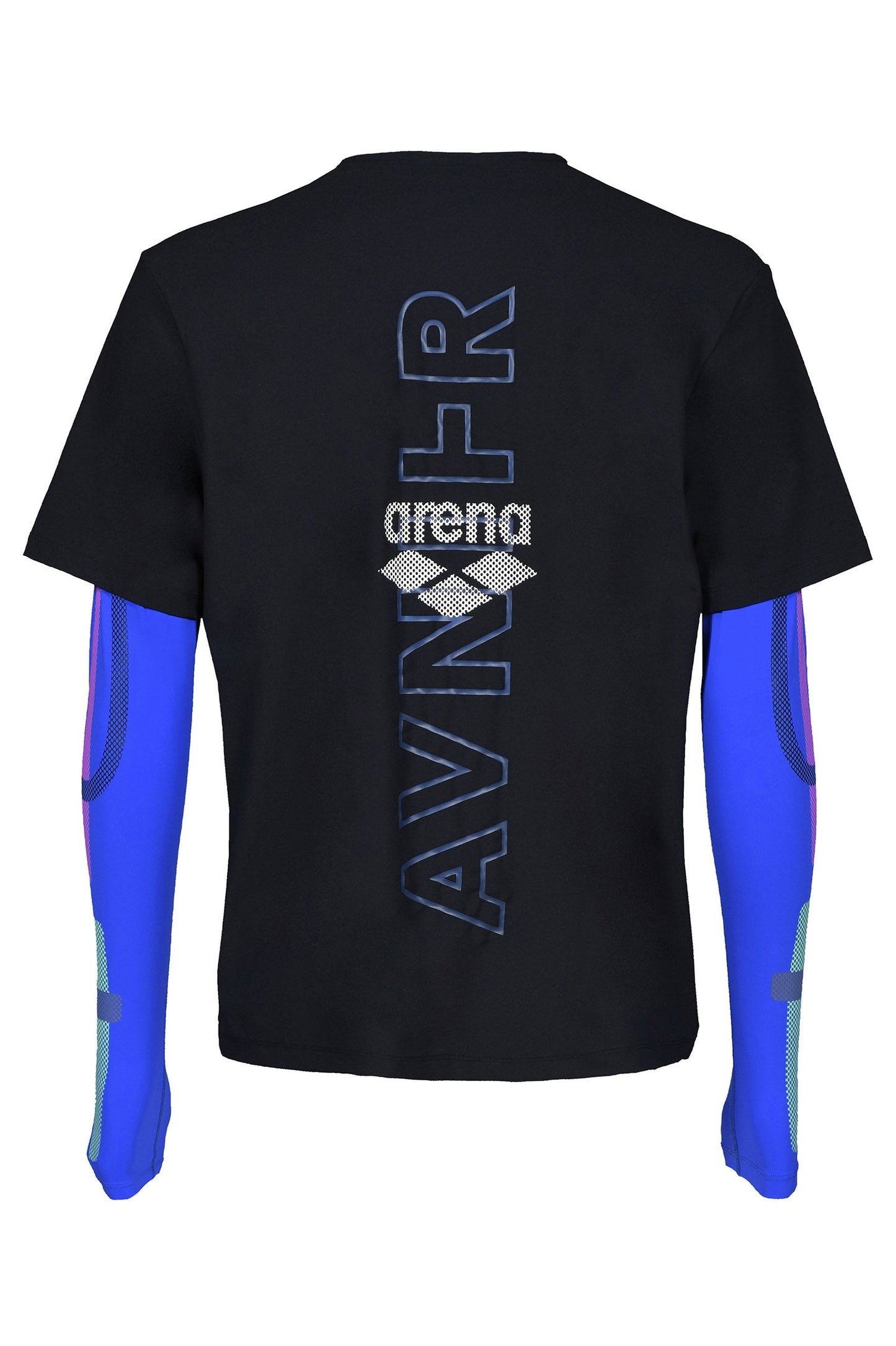 AVNIER x ARENA T-shirt de bain unisexe noir avec manches de compression
