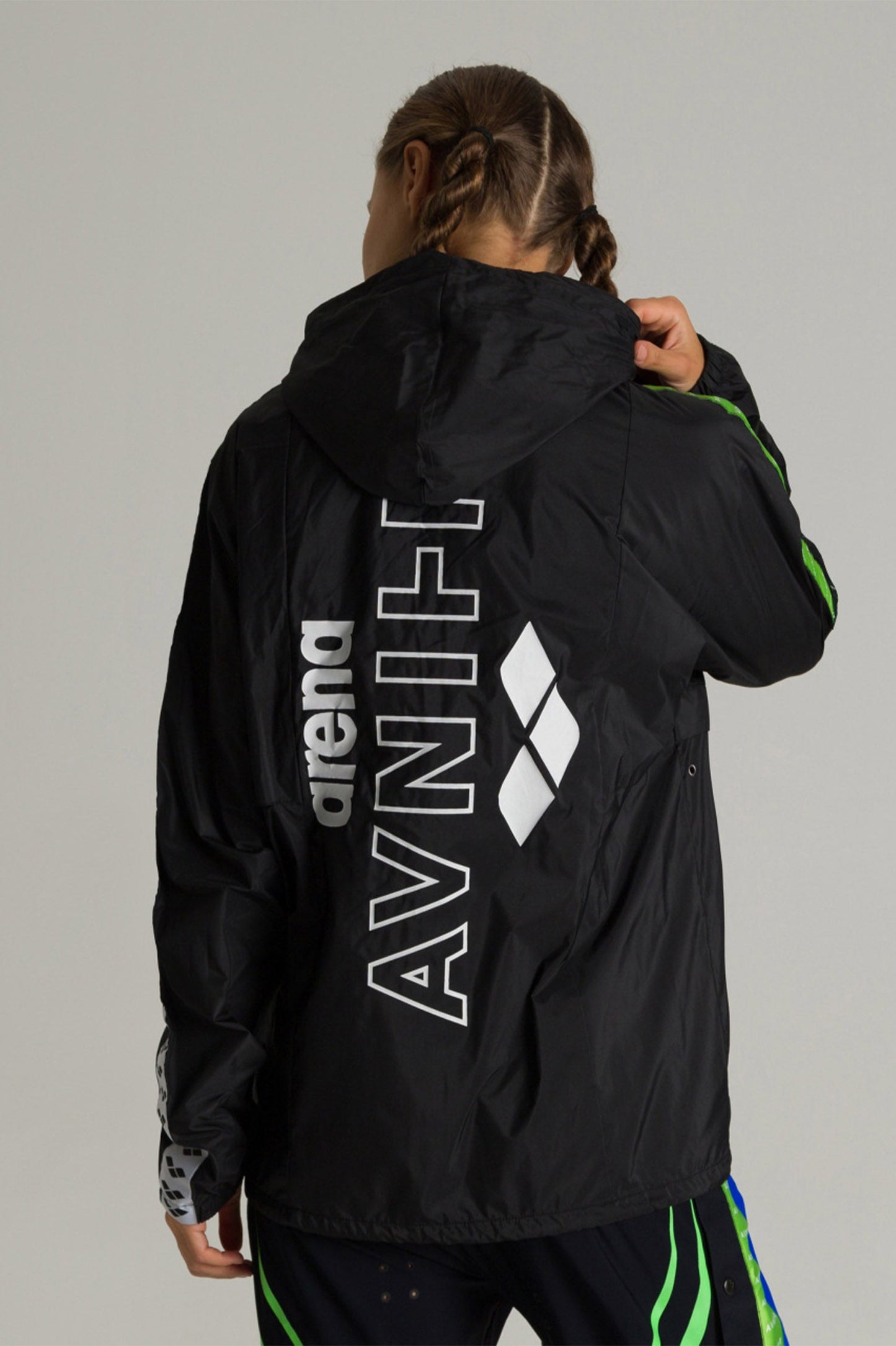 AVNIER x ARENA - Coupe-vent noir en polyamide recyclé