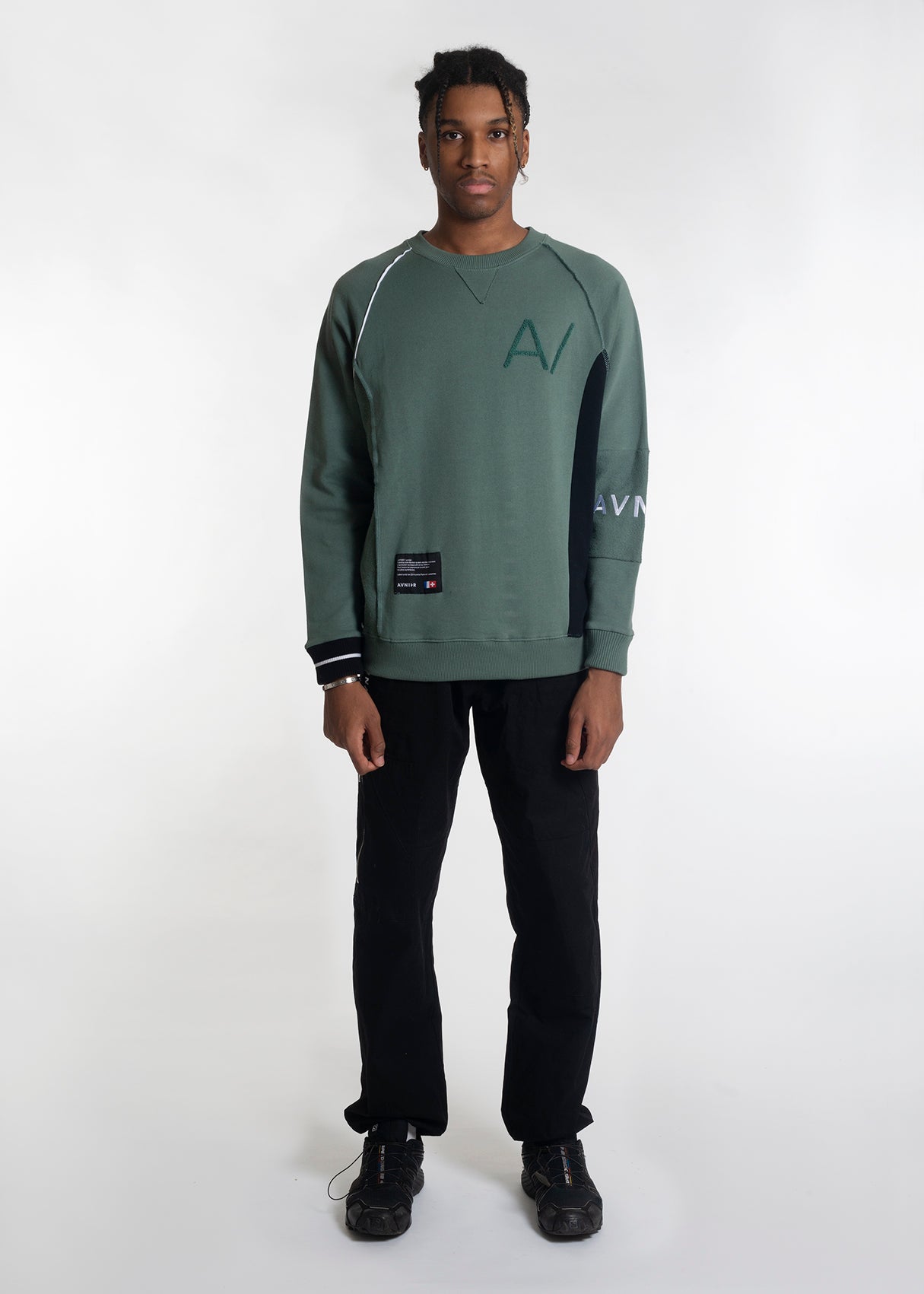 Unstructured Kaki Crewneck