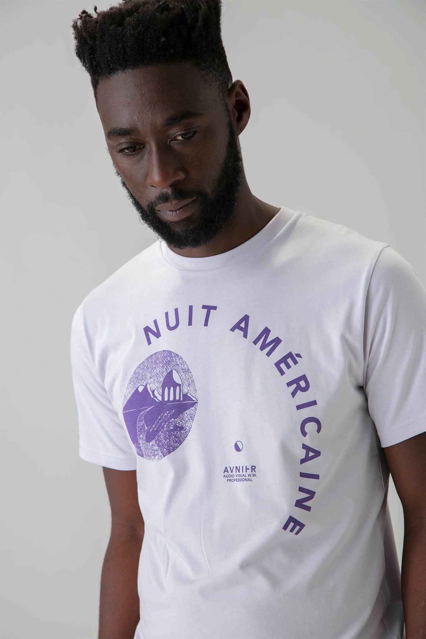 AVNIER - SOURCE NUIT AMÉRICAINE - T-shirt violet pastel en coton bio