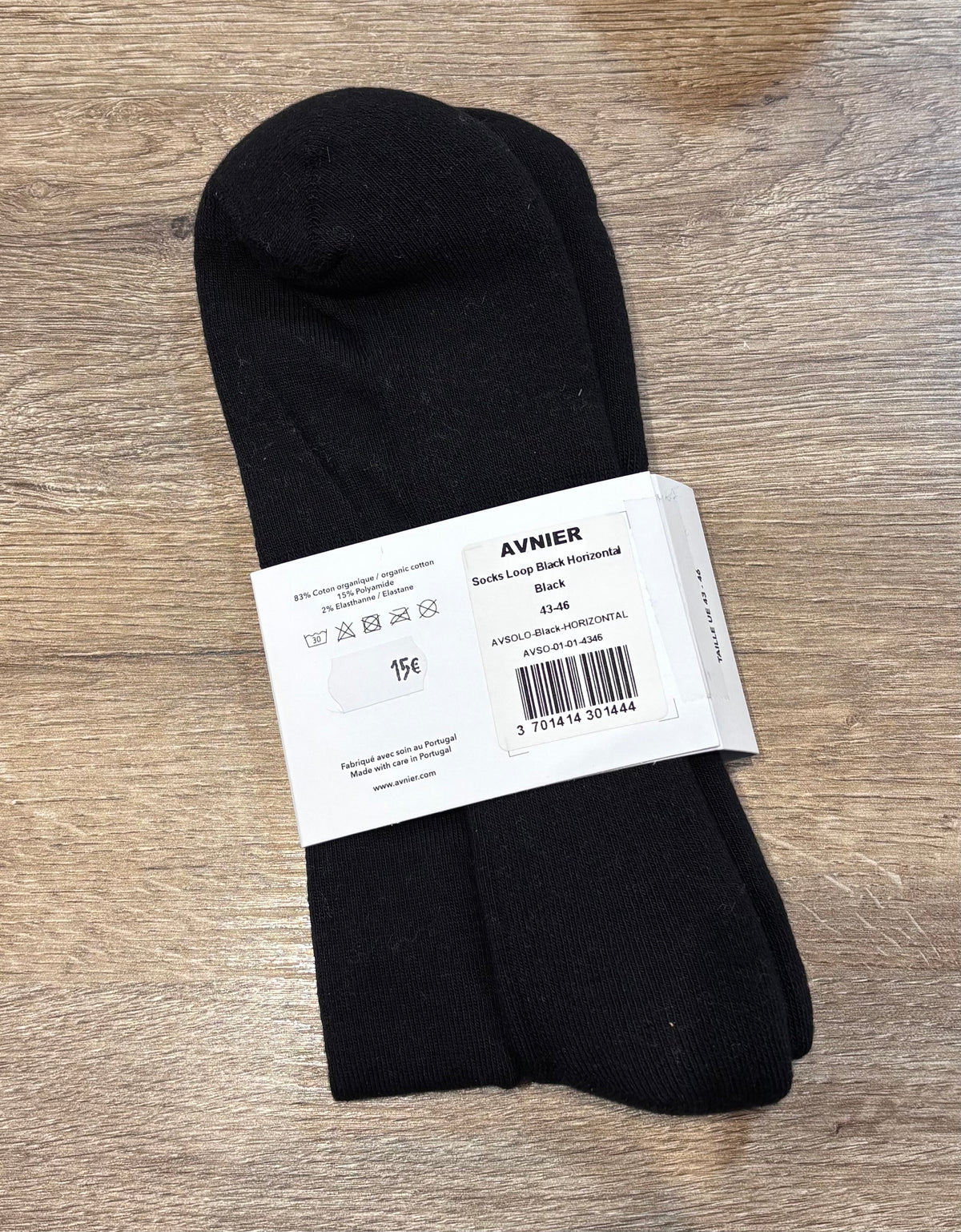 LOOP Chaussettes de sport noires en coton bio