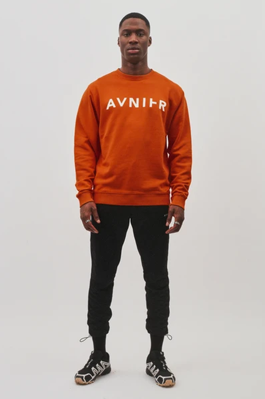 Horizontal Logo Crewneck Organic Cotton  Toxic Orange