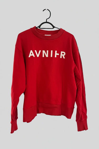Horizontal Logo Crewneck Organic Cotton  Toxic Rouge