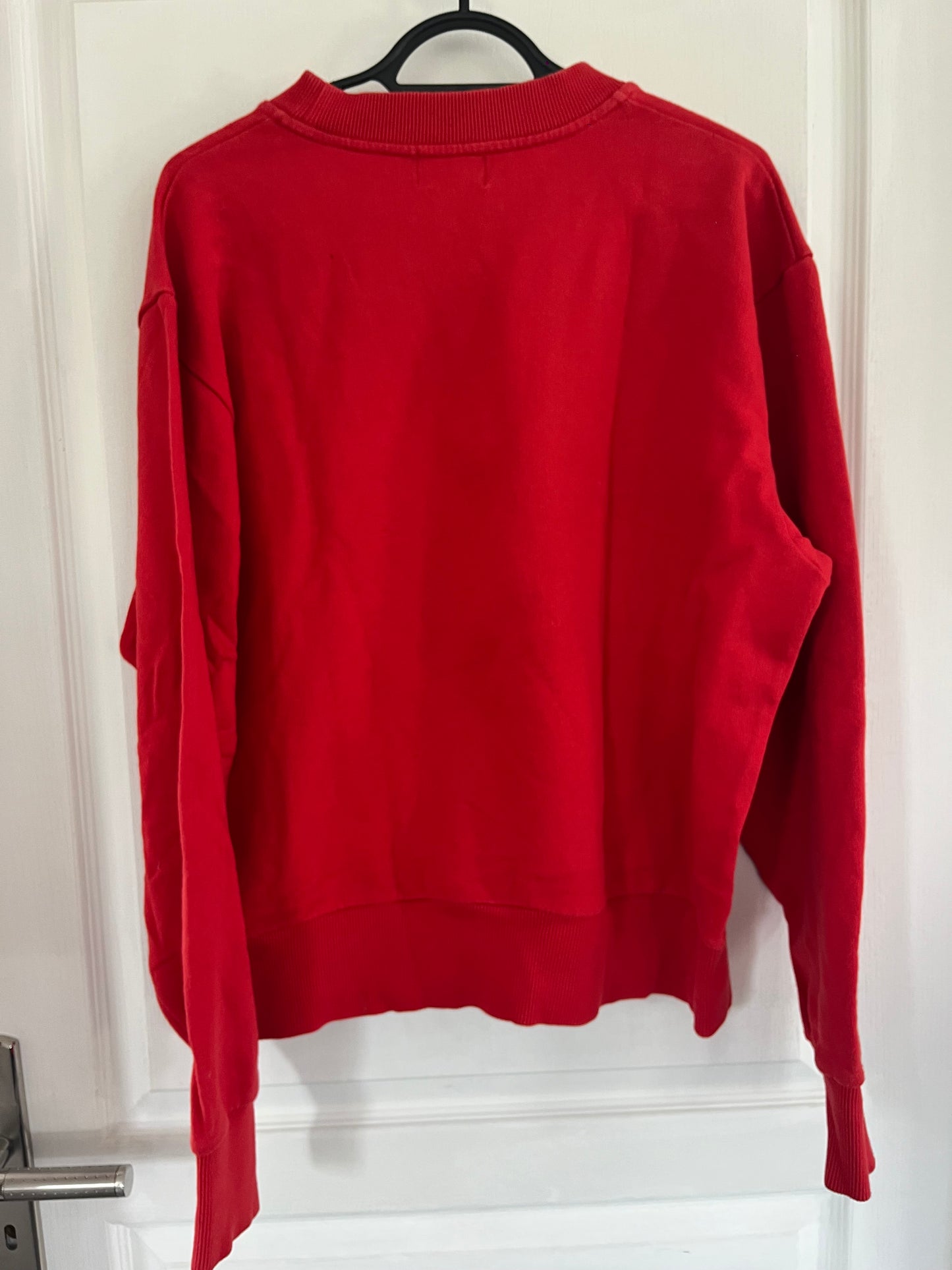 Horizontal Logo Crewneck Organic Cotton  Toxic Rouge