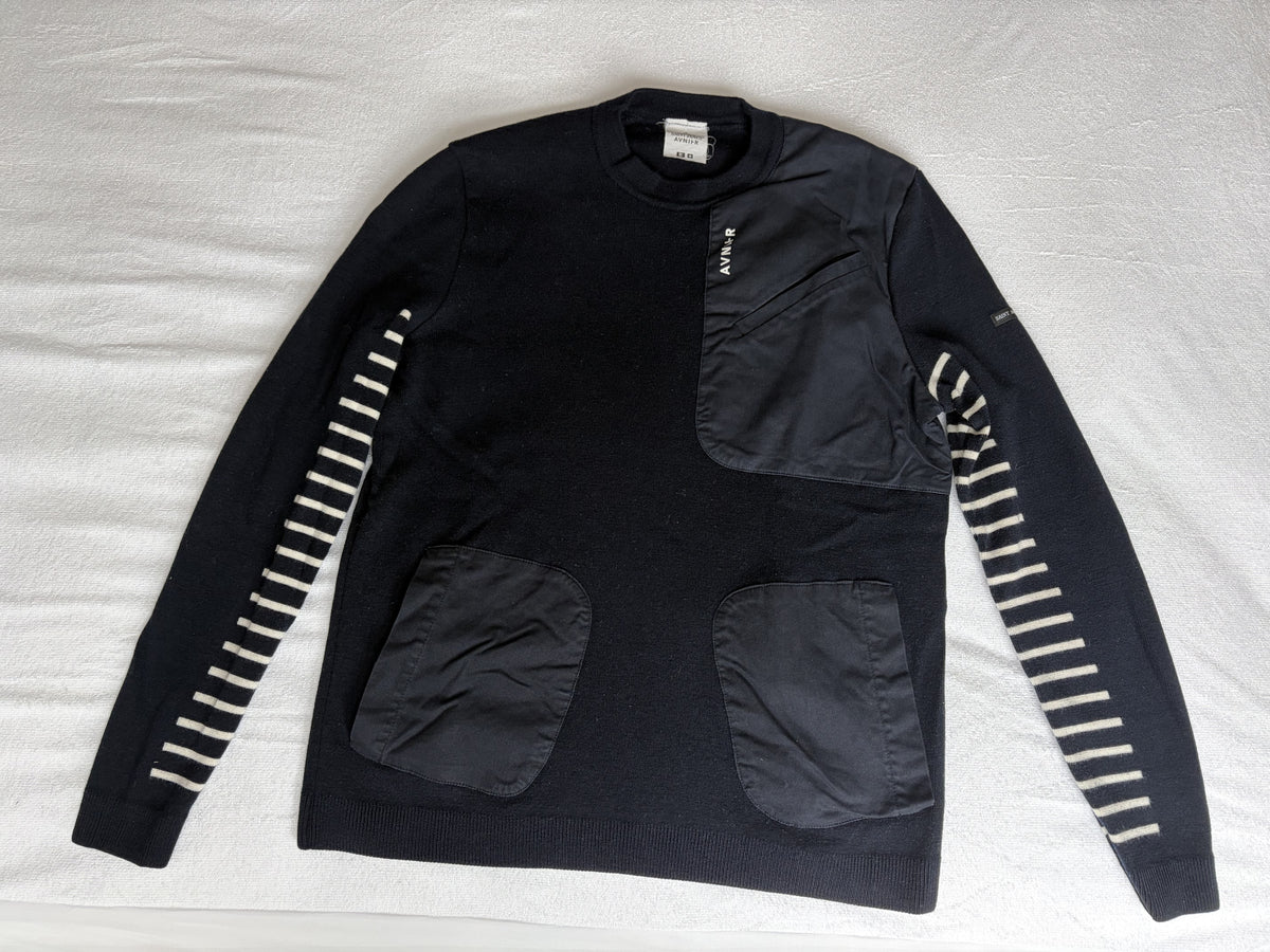 Avnier x Saint James  Pull AUBBEC Navy 100% laine