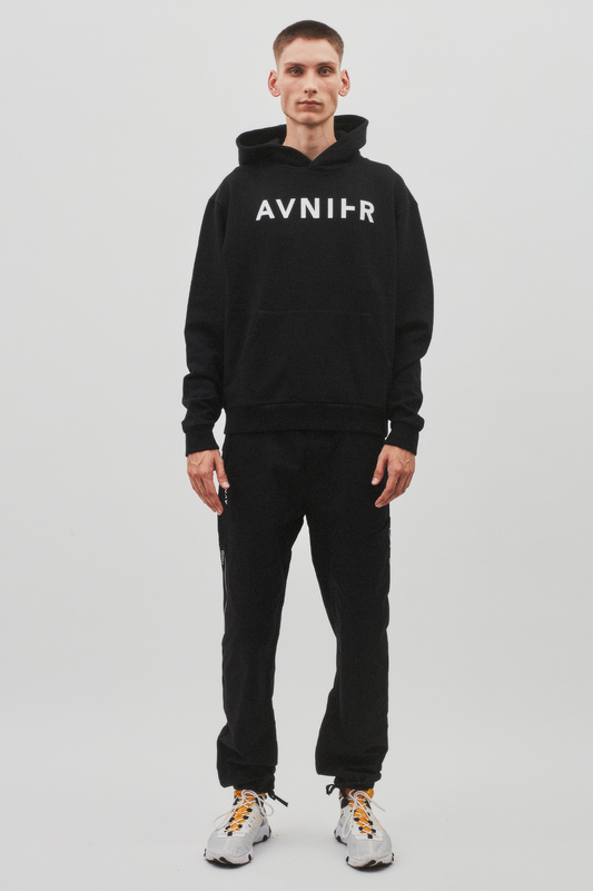 AVNIER Horizontal Organic Hoodie Black Deep space ALPHA FW20