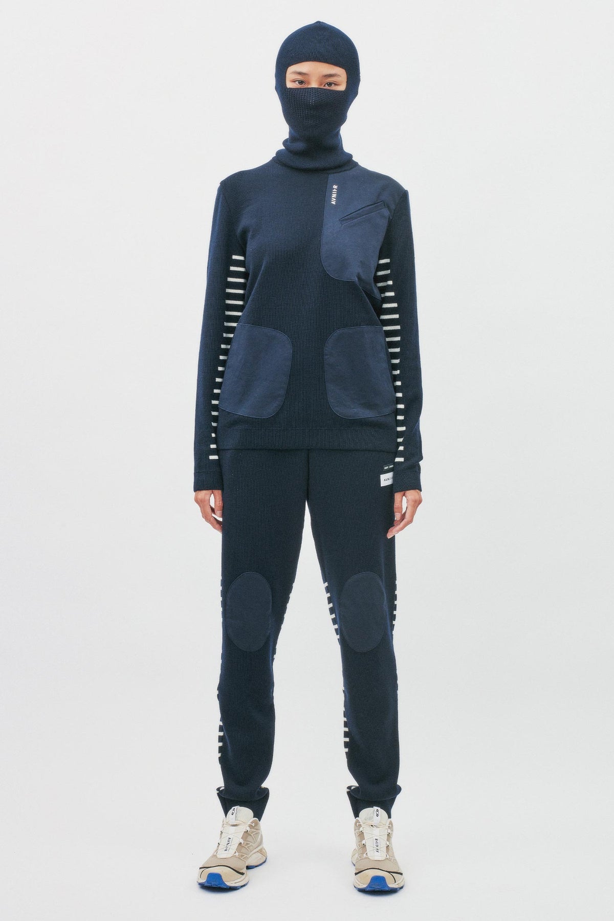 Avnier x Saint James  Pull AUBBEC Navy 100% laine