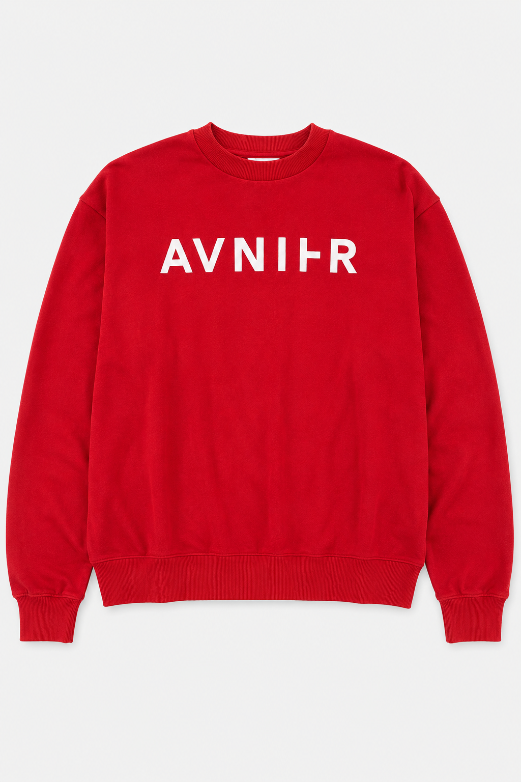 Horizontal Logo Crewneck Organic Cotton  Toxic Rouge