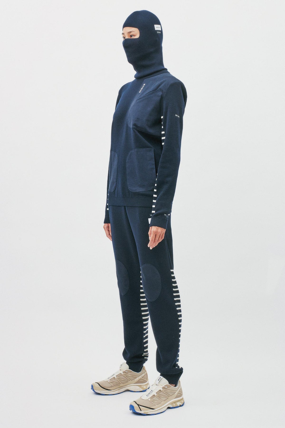 Avnier x Saint James  Pull AUBBEC Navy 100% laine