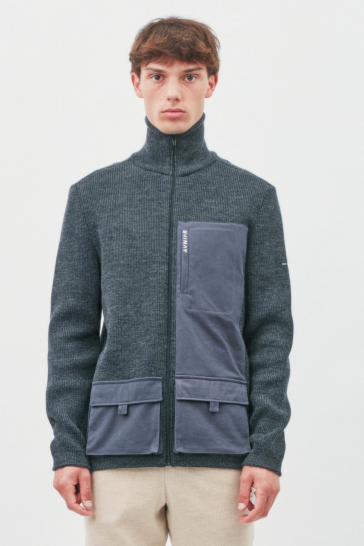 Avnier x Saint James - Veste de marin zippée 3 poches 100% pure laine vierge WOOLMARK® - Zip YKK - Softshell en laine - Fabriqué à Saint James en France - Partenariat The SeaCleaners