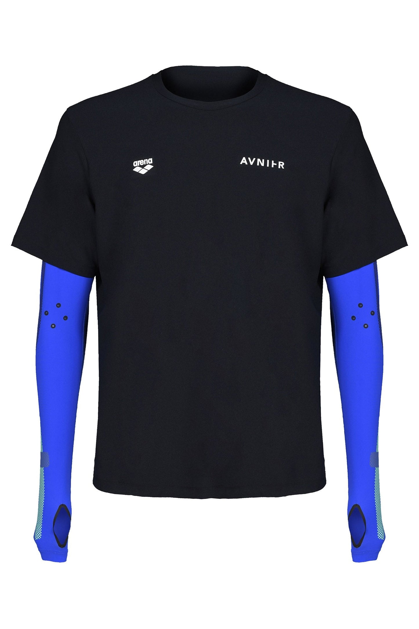 AVNIER x ARENA  T-shirt de bain unisexe noir avec manches de compression