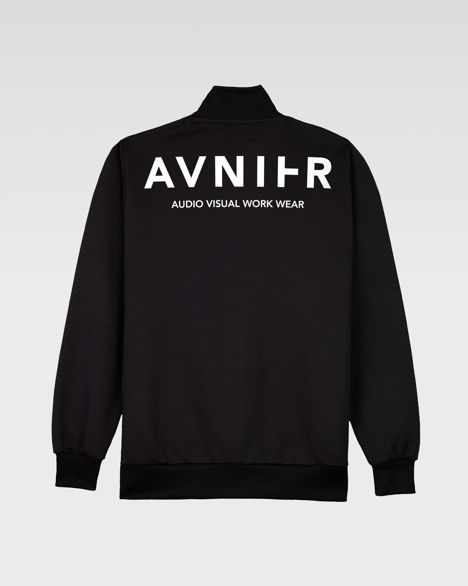 avnier-x-civilisation-crew-veste-noire-en-coton-bio-et-polyester-recycle-avnier-audiovisual-work-wear-4-packshot-dos - noir