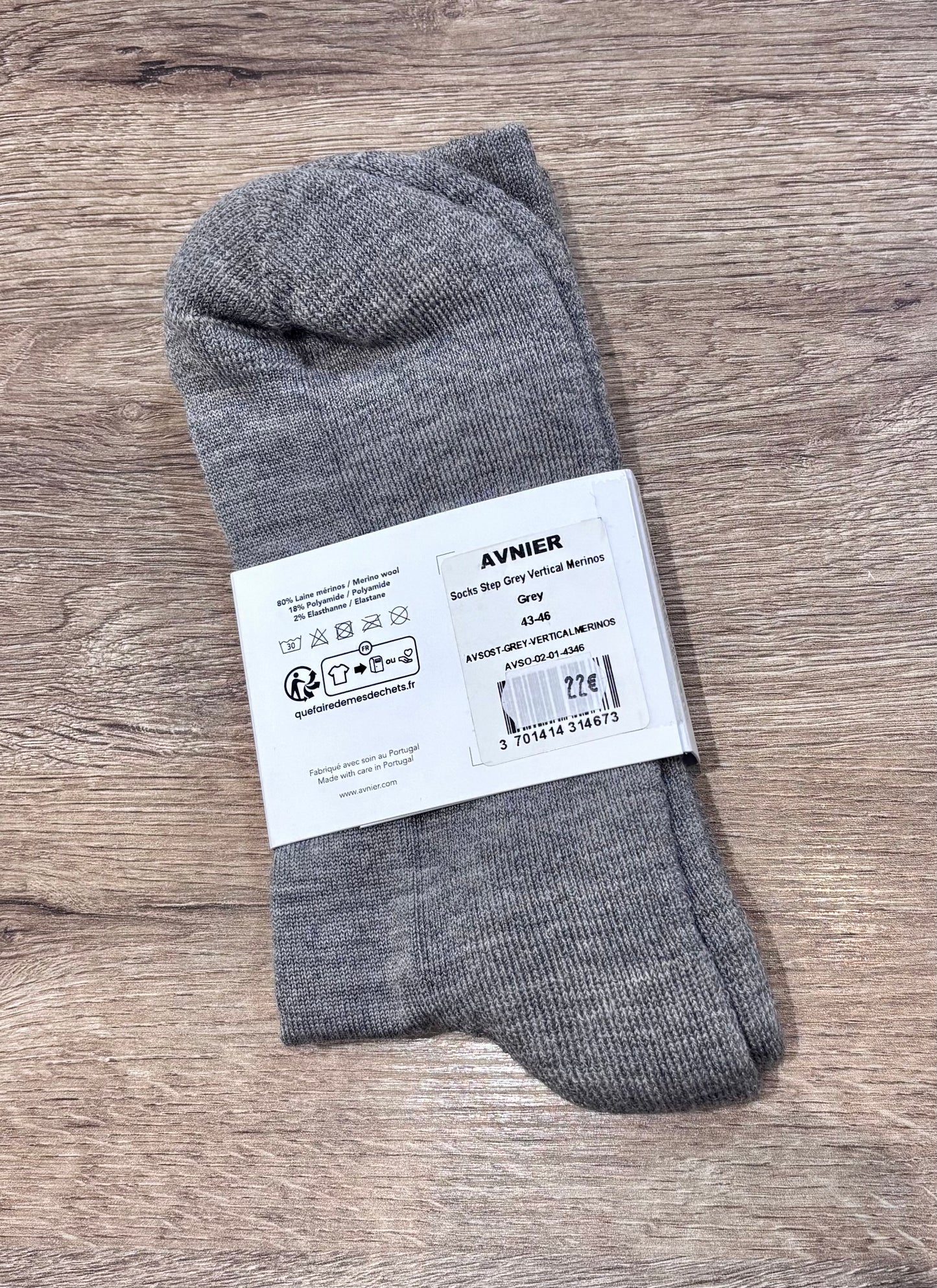 Socks Step Grey Vertical Merinos