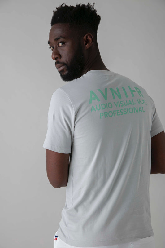 AVNIER - SOURCE PROFESSIONAL - T-shirt gris pastel en coton bio