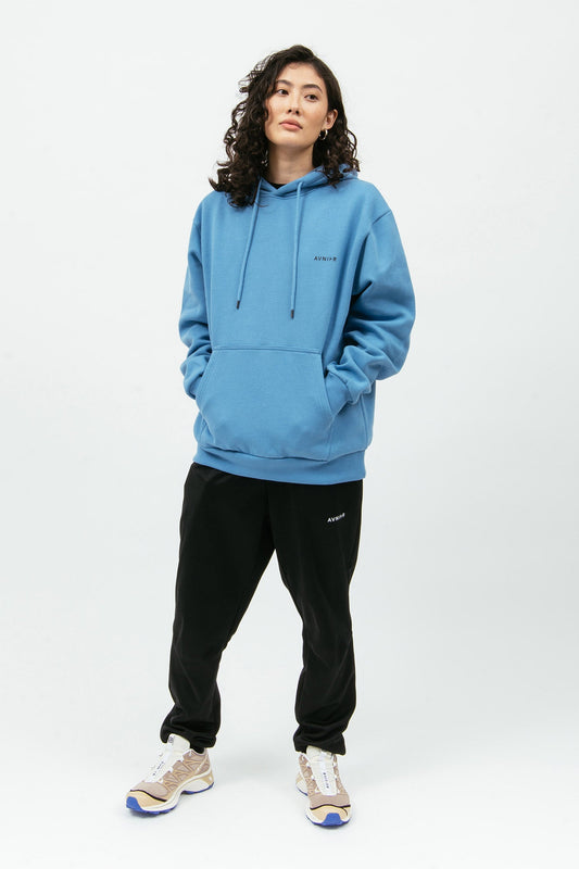 ONSET - Hoodie bleu cyan en coton bio