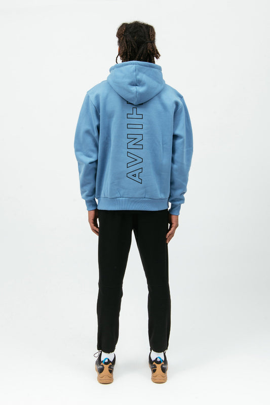 ONSET VERTICAL - Hoodie bleu cyan en coton bio