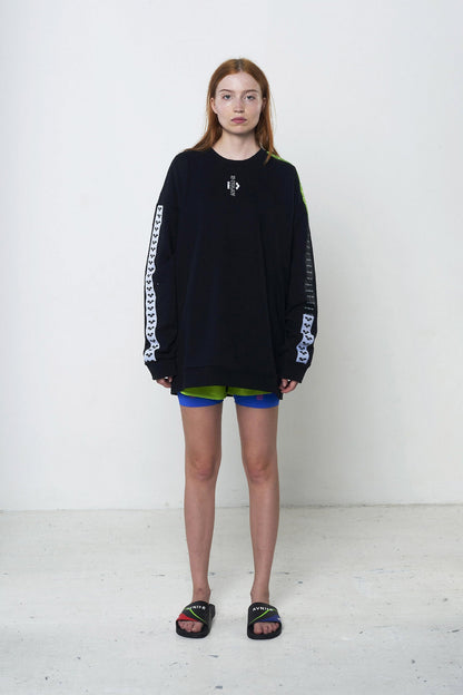 AVNIER x ARENA  Crewneck noir en coton recyclé