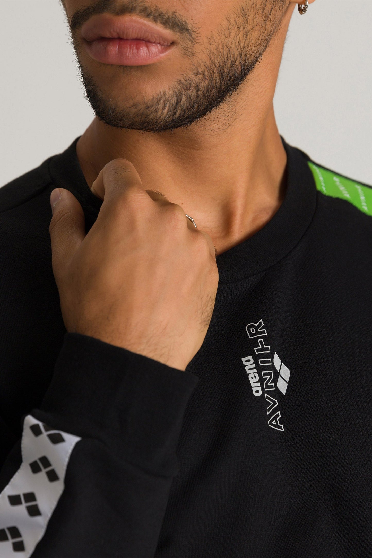 AVNIER x ARENA  Crewneck noir en coton recyclé