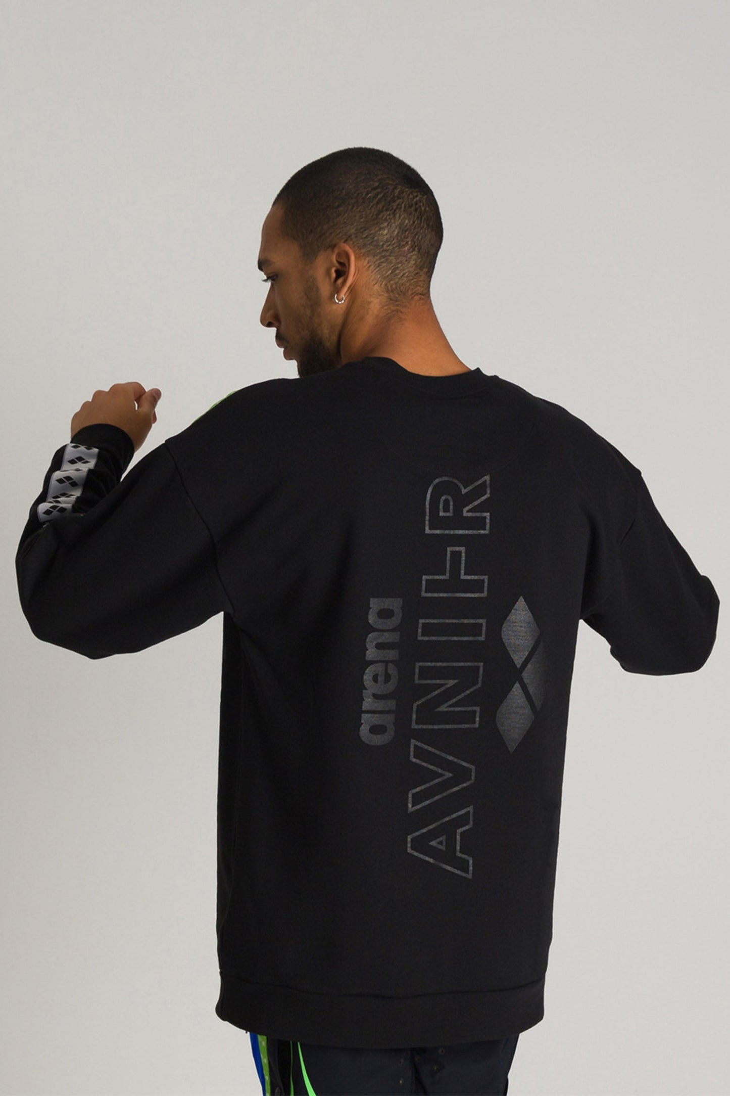 AVNIER x ARENA  Crewneck noir en coton recyclé