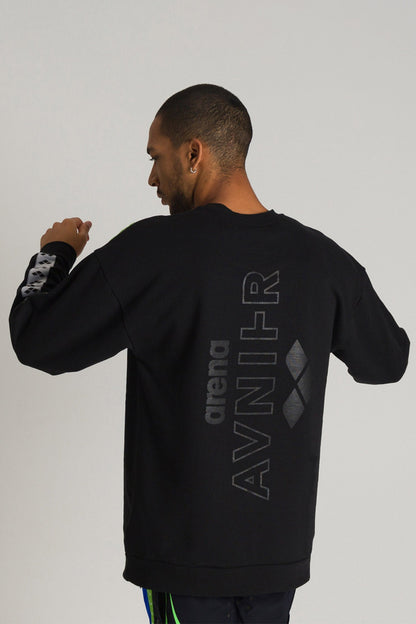 AVNIER x ARENA  Crewneck noir en coton recyclé