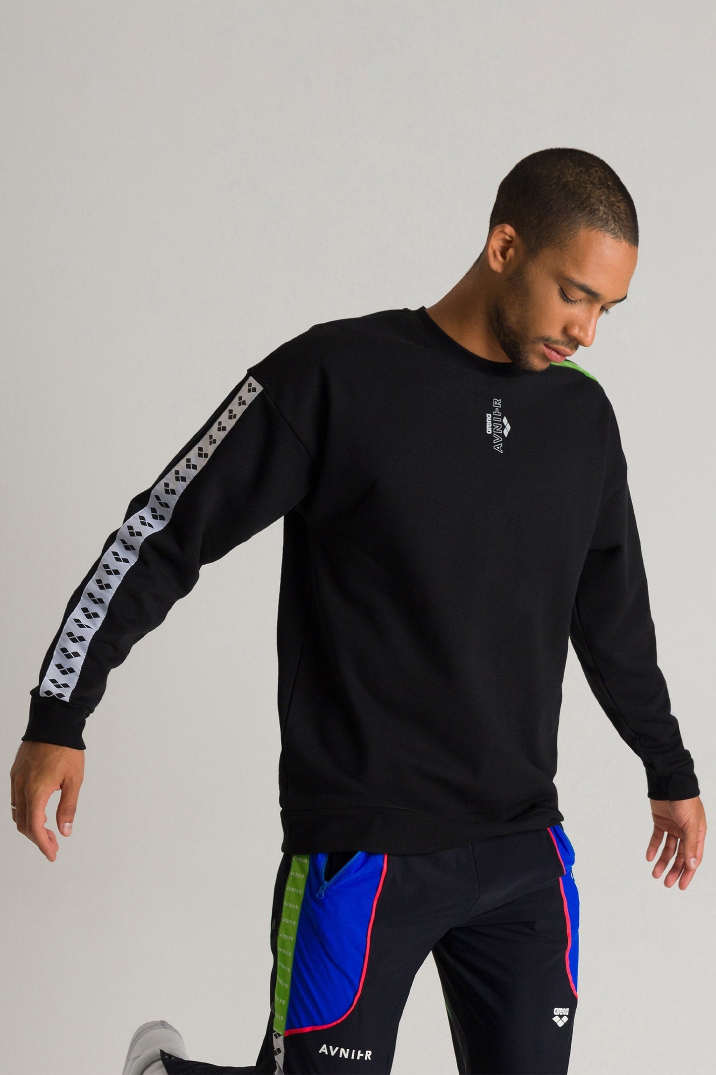 AVNIER x ARENA  Crewneck noir en coton recyclé