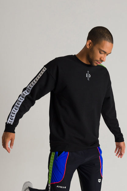 AVNIER x ARENA  Crewneck noir en coton recyclé