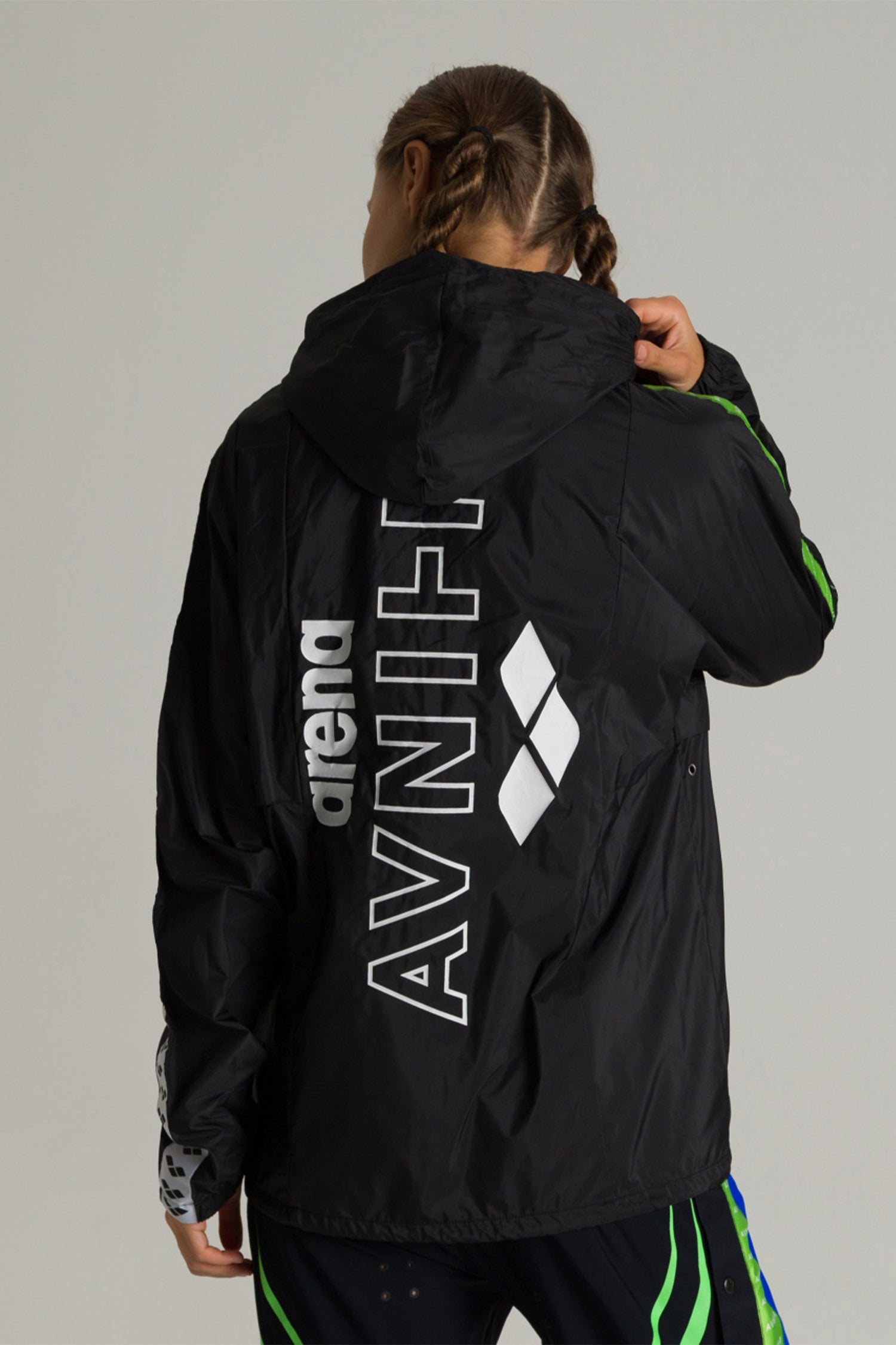 AVNIER x ARENA - Coupe-vent noir en polyamide recyclé