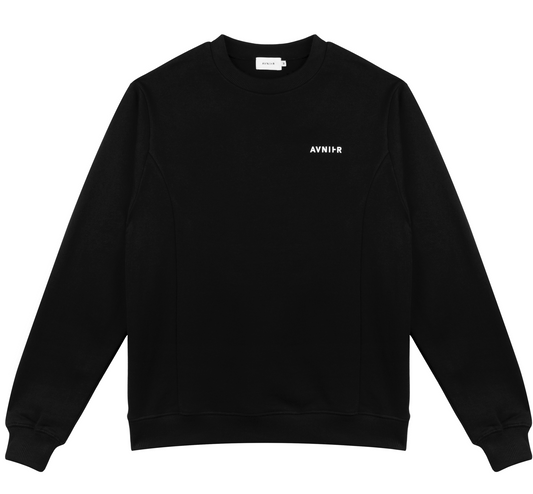 Vertical back black crewneck