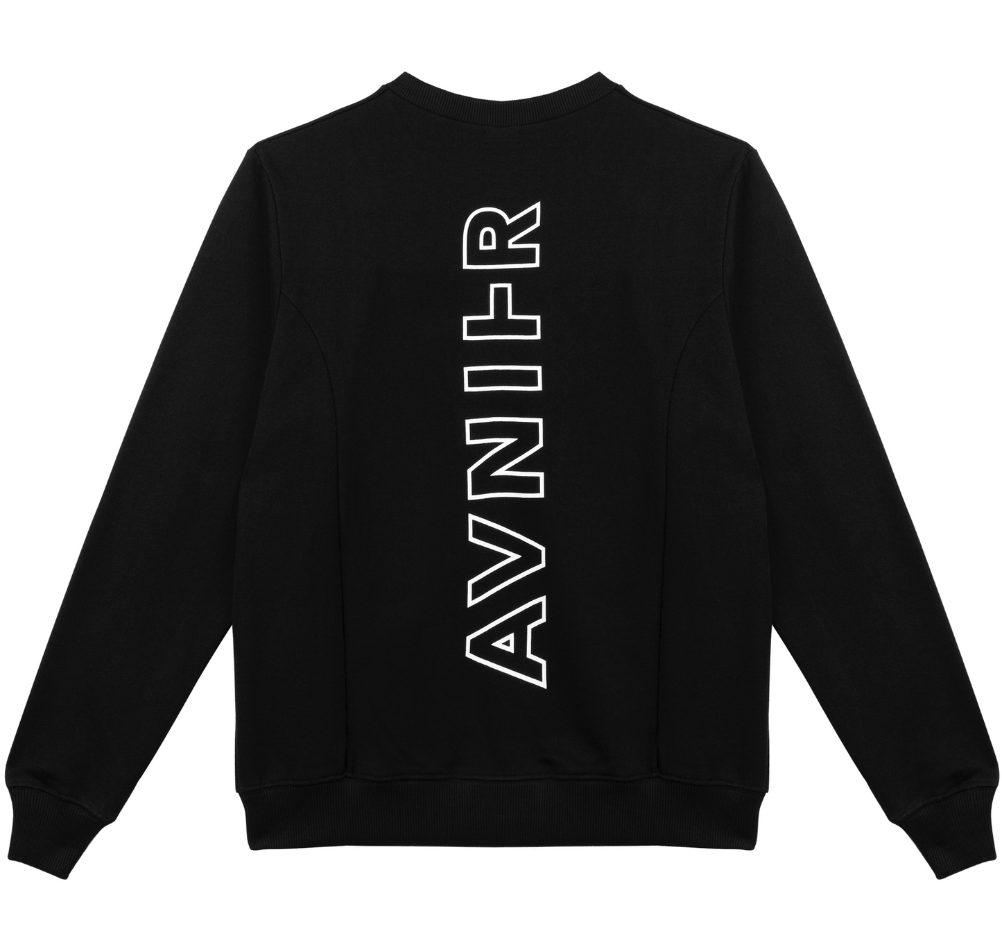 Vertical back black crewneck