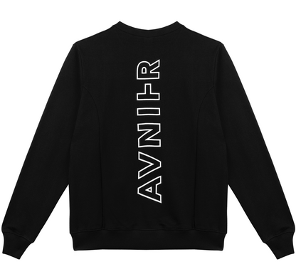 Vertical back black crewneck