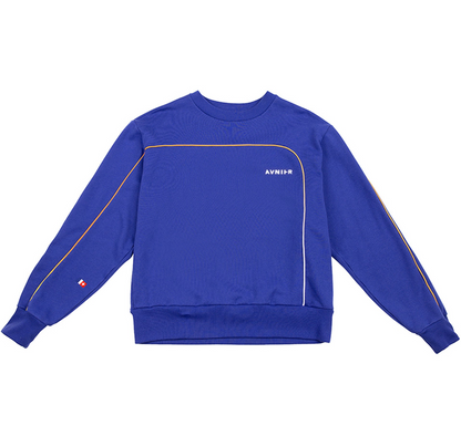 Avnier Blue rainbow line crewneck