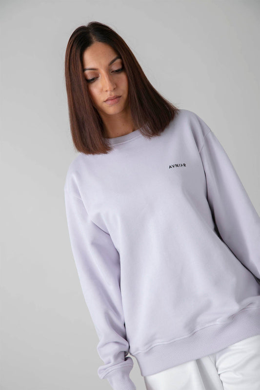 AVNIER - ENCORE - Crewneck violet pastel en coton bio