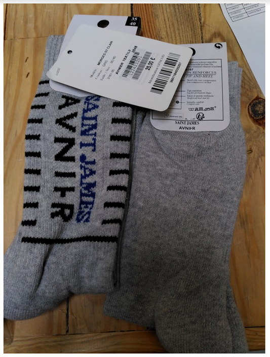 Avnier x Saint James Chaussettes Morges-Saint-Clair Gris / Gris