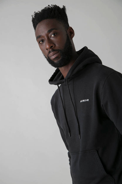 AVNIER - ONSET VERTICAL - Hoodie noir en coton bio