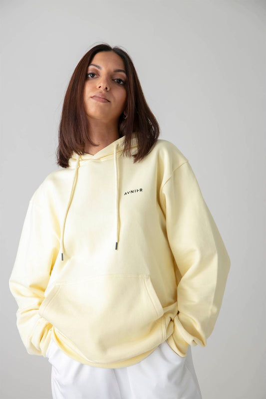 AVNIER - ONSET VERTICAL - Hoodie jaune pastel en coton bio